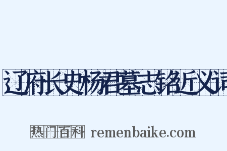 辽府长史杨君墓志铭近义词是什么意思的图片